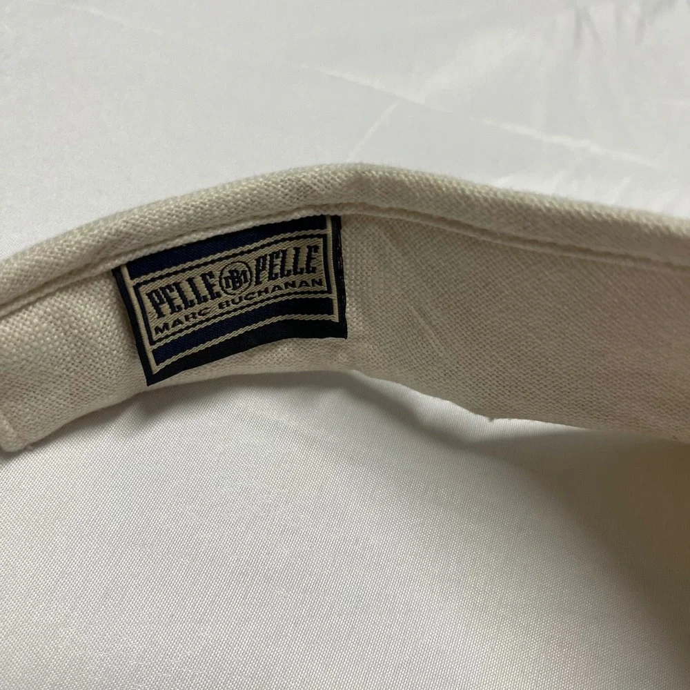 Vintage Pelle Pelle Marc Buchanan Sun Visor Hat Cream Off-White Adjustable‎ Mens
